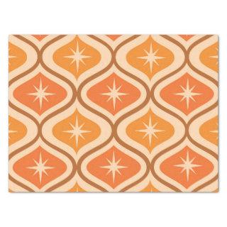 Mid Century Atomic Starbursts on Orange  Ogee  Tissue Paper