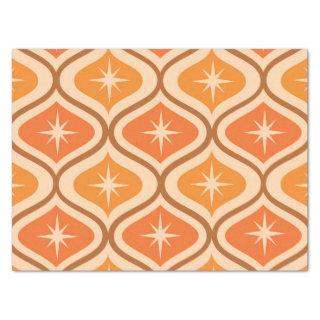 Mid Century Atomic Starbursts on Orange  Ogee  Tissue Paper