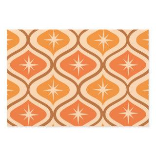 Mid Century Atomic Starbursts on Orange  Ogee   Sheets