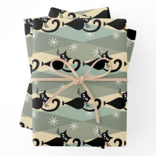 Mid Century black cat pattern  Sheets
