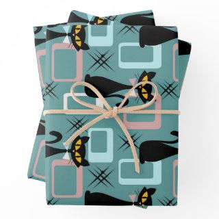 Mid Century black cat pattern  Sheets