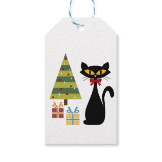 Mid Century Christmas cat Gift Tag