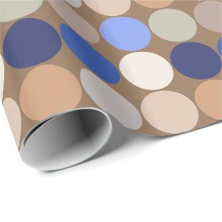 Mid-Century Giant Dots, Taupe, Beige and Blue