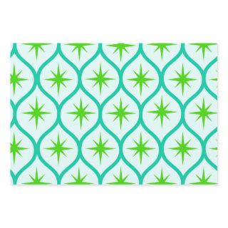 Mid Century Green Starbursts on Ovals Pattern   Sheets
