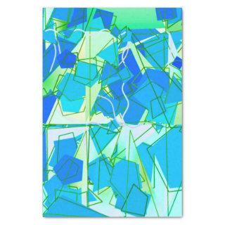 Mid-Century Modern Abstract, Aqua & Cerulean Blue Tissue Paper