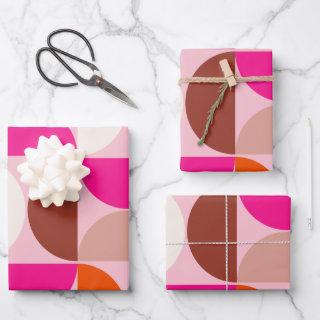 Mid Century Modern Abstract Pattern Pink Orange  Sheets