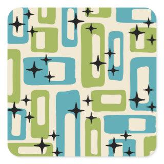 Mid Century Modern Abstract Pattern Square Sticker