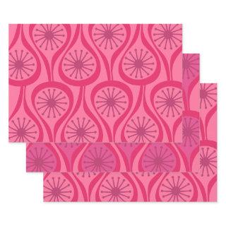 Mid Century Modern Atomic Drops Pattern Hot Pink  Sheets