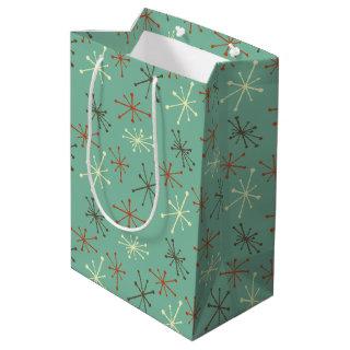 Mid Century Modern Atomic Starburst  Medium Gift Bag