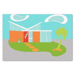 Mid Century Modern Cartoon House Tissue Paper