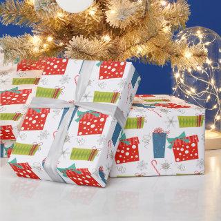 Mid Century Modern Christmas Present & Candy Cane