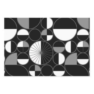 Mid Century Modern Circles Halves Black Gray  Sheets
