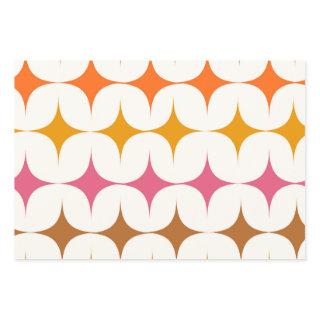 Mid Century Modern Colorful Starbursts On White   Sheets