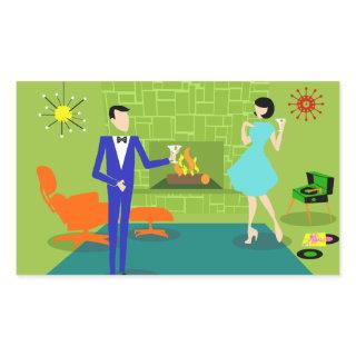 Mid Century Modern Couple Stickers