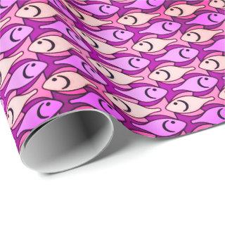 Mid-Century Modern fish, orchid and shell pink