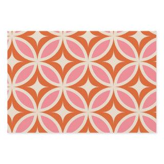 Mid century modern geometric pattern pink orange   sheets