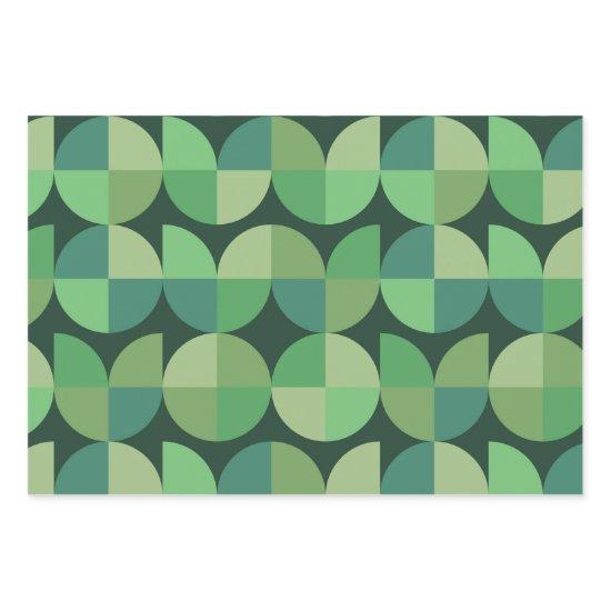 Mid Century Modern Geometric Shapes Green   Sheets