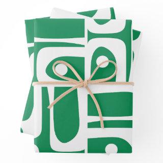 Mid Century Modern Kelly Green Piquet Pattern   Sheets