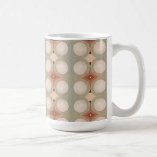 Mid Century Modern Organic Geometric Art Mint Rust Coffee Mug