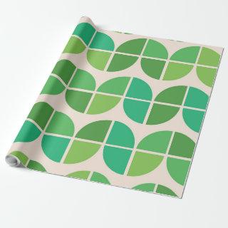 Mid Century Modern  Pattern with geometric green