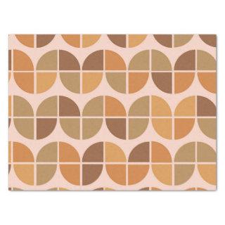 Mid Century Modern Pattern with geometric orange  Tissue Paper