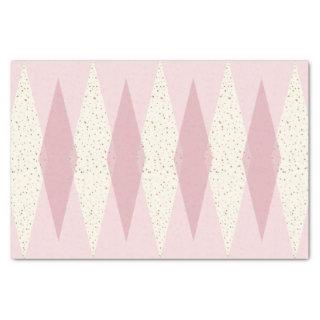 Mid Century Modern Pink Argyle Tissue Paper