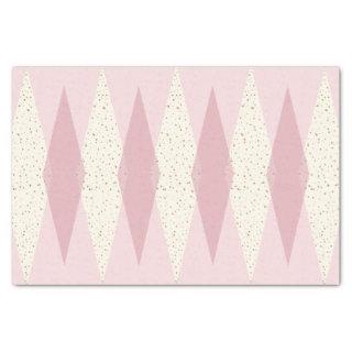 Mid Century Modern Pink Argyle Tissue Paper