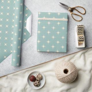 Mid century Modern Retro Winter Blue Atomic Stars