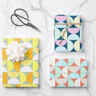 Mid Century Modern Semicircles Colorful Abstract  Sheets