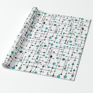 Mid-century modern style Aqua Blue Dot