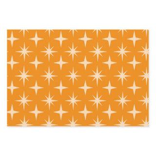 Mid Century Retro Atomic Stars Pattern on Orange  Sheets