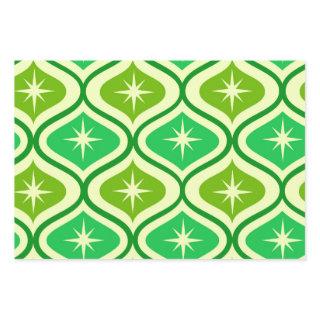 Mid Century Retro Starbursts On Green Ogee Pattern  Sheets