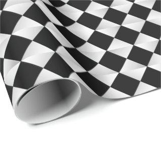 Mid-Century Satin Diamonds - black and white