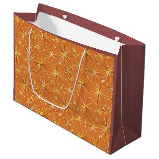 Mid Century Sputnik pattern, Terracotta Large Gift Bag
