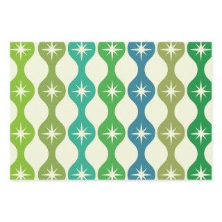 Mid Century Starbursts on Green Blue Ogee Pattern   Sheets