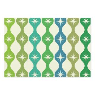 Mid Century Starbursts on Green Blue Ogee Pattern   Sheets