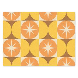 Mid Century Starbursts on Orange Yellow Circles  Tissue Paper