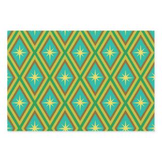 Mid Century Yellow Stars on Retro diamonds Pattern  Sheets