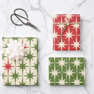 Midcentury Modern Retro Christmas Starbursts  Sheets