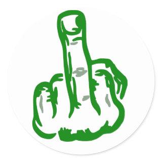 Middle finger classic round sticker