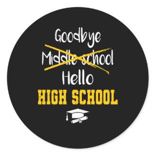 Middle School Diploma Graduation High School Classic Round Sticker