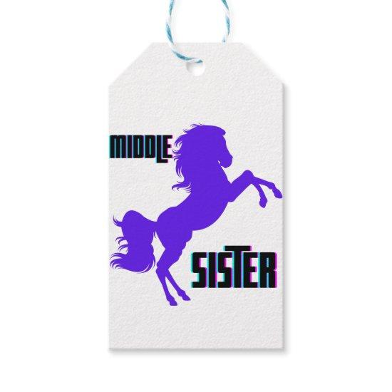 Middle Sister Purple Pony Rearing Gift Tags