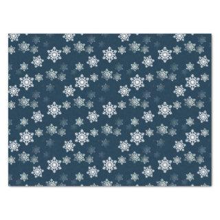Midnight Blue Snow Flurries Tissue Paper
