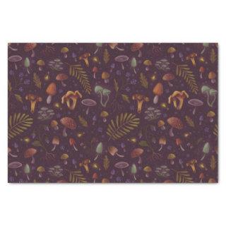 Midnight Mushrooms and Fireflies Tissue Paper