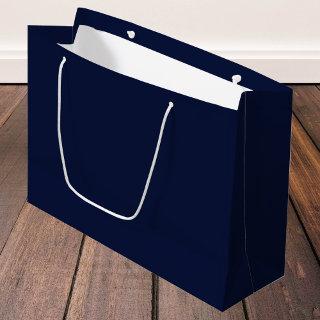 Midnight Navy Blue Solid Color Large Gift Bag