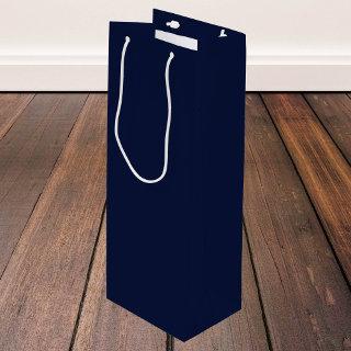Midnight Navy Blue Solid Color Wine Gift Bag