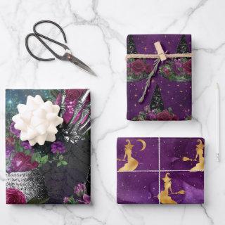 Midnight Romantic Gothic Witch and Roses  Sheets