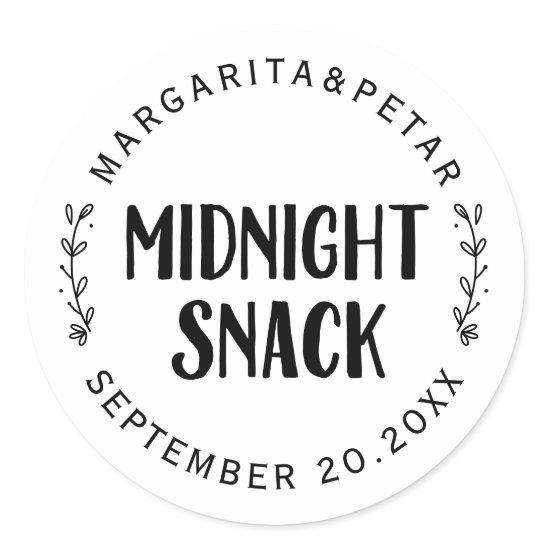 Midnight Snack Wedding Classic Round Sticker