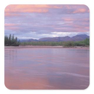 midnight sun over the MacKenzie River, off the Square Sticker