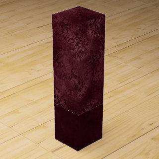 Midnight Wine Romance | Dark Satiny Grunge Damask Wine Box